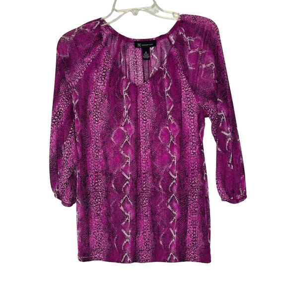 INC International Concepts Women's Medium Purple Snake Print Top - Picture 1 of 8